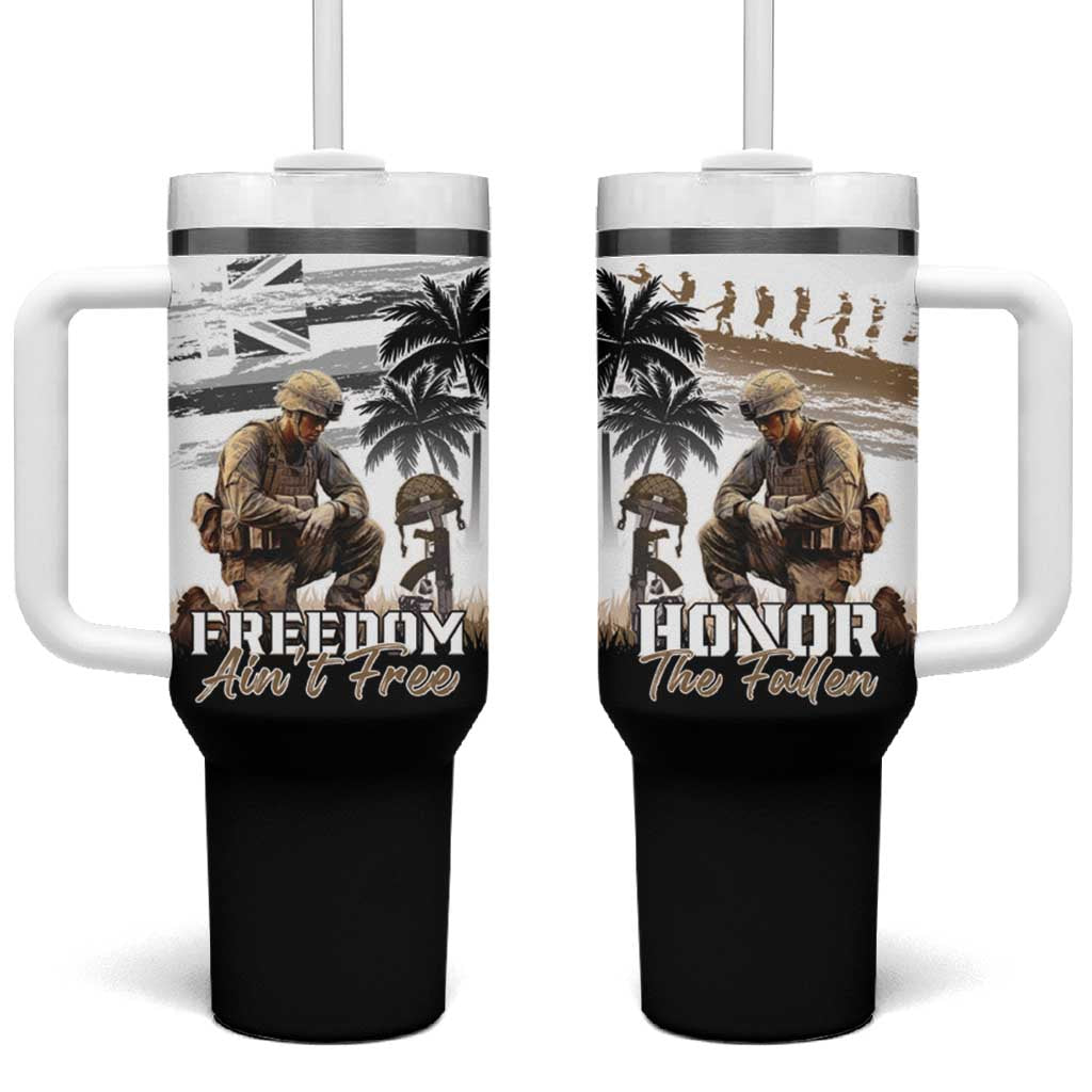 Hawaii Veterans Day Honor The Fallen Flag Grunge Custom Stanley Quencher 40oz Stainless Steel Tumbler With Handle