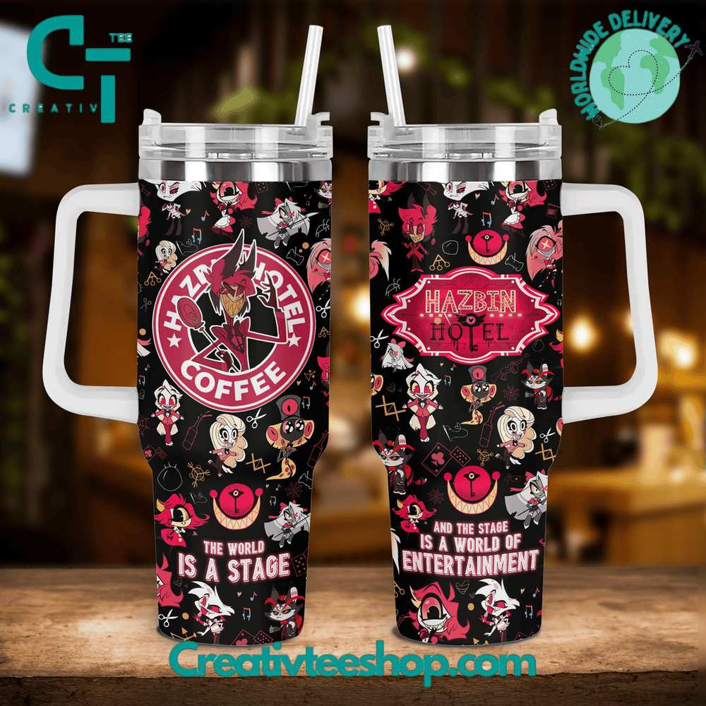 Hazbin Hotel Movies Custom Stanley Quencher 40oz Stainless Steel Tumbler With Handle