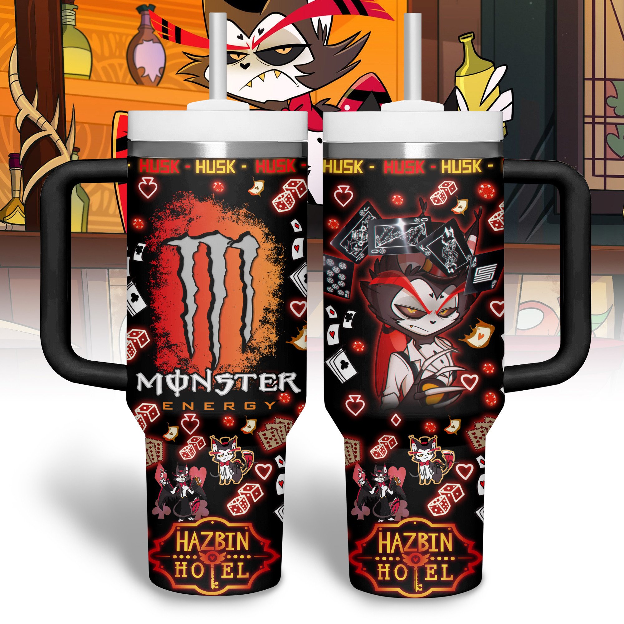 Hazbin Hotel Movies Custom Stanley Quencher 40oz Stainless Steel Tumbler With Handle