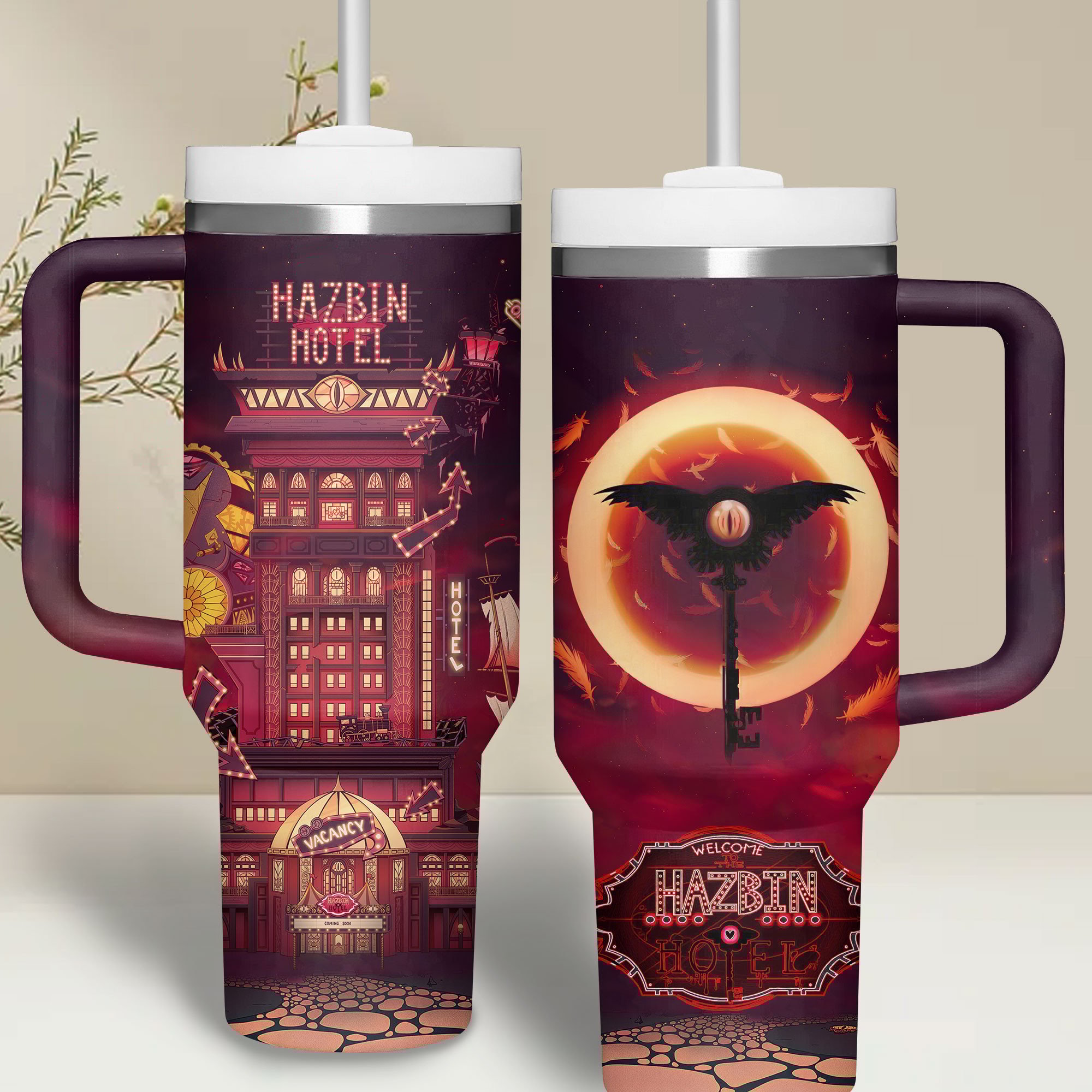 Hazbin Hotel Movies Custom Stanley Quencher 40oz Stainless Steel Tumbler With Handle