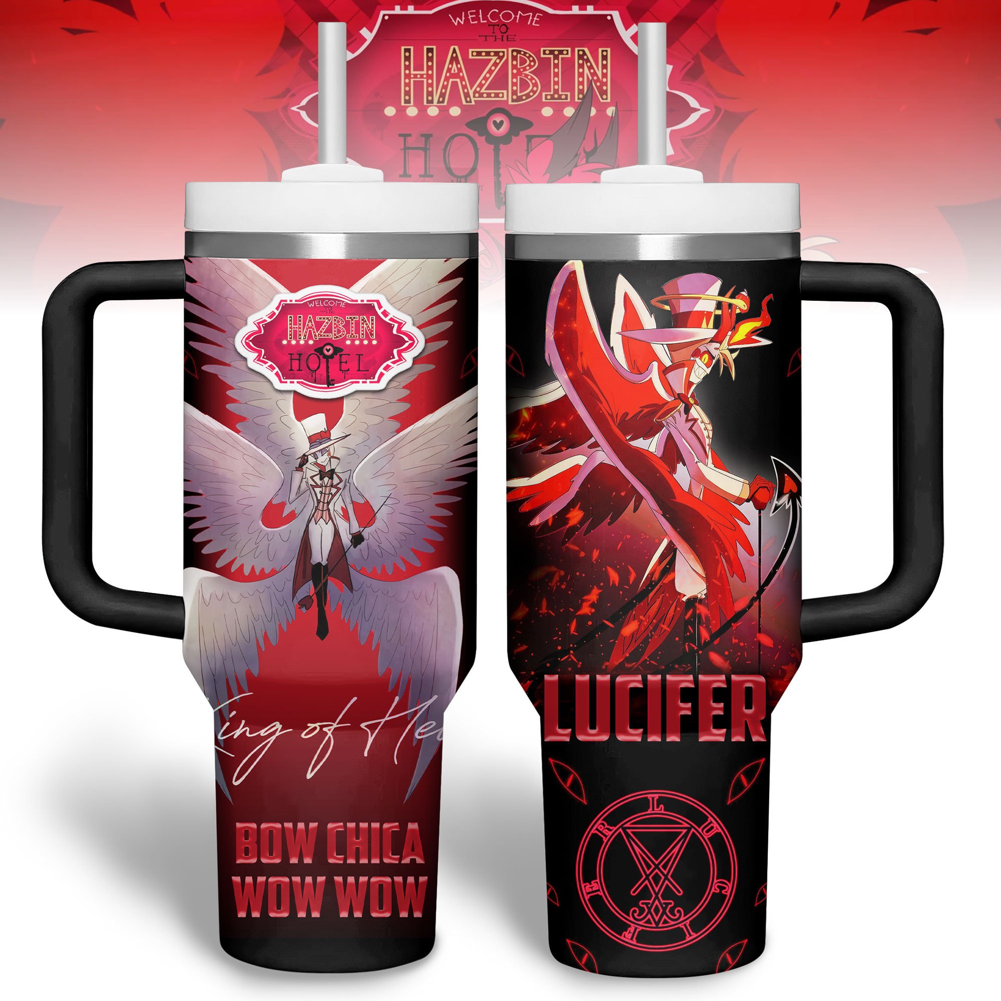 Hazbin Hotel Movies Custom Stanley Quencher 40oz Stainless Steel Tumbler With Handle