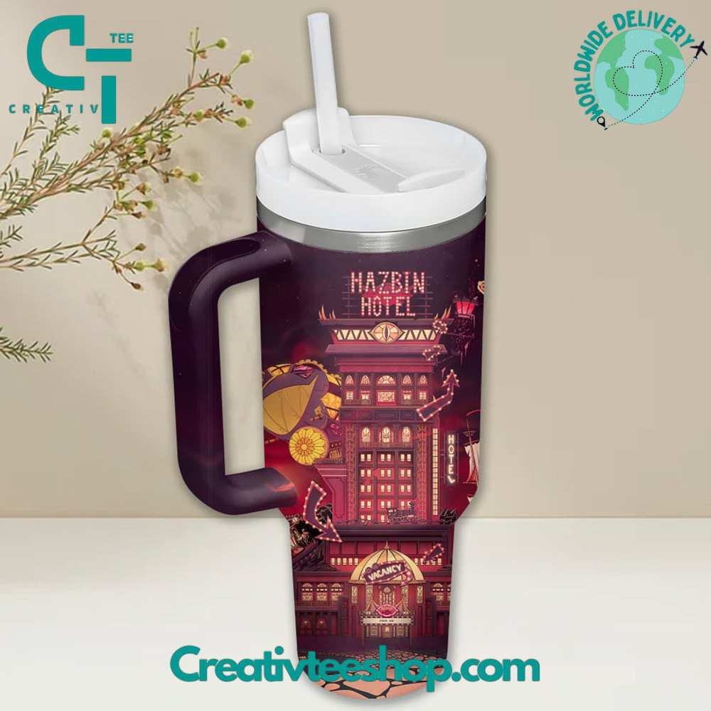 Hazbin Hotel Movies Custom Stanley Quencher 40oz Stainless Steel Tumbler With Handle