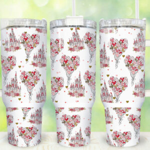 Heart Balloons Custom Stanley Quencher 40oz Stainless Steel Tumbler With Handle