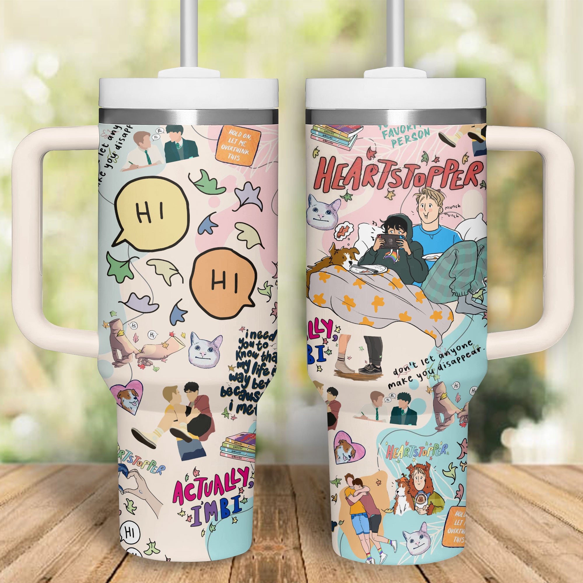 Heartstopper TV Series Custom Stanley Quencher 40oz Stainless Steel Tumbler With Handle