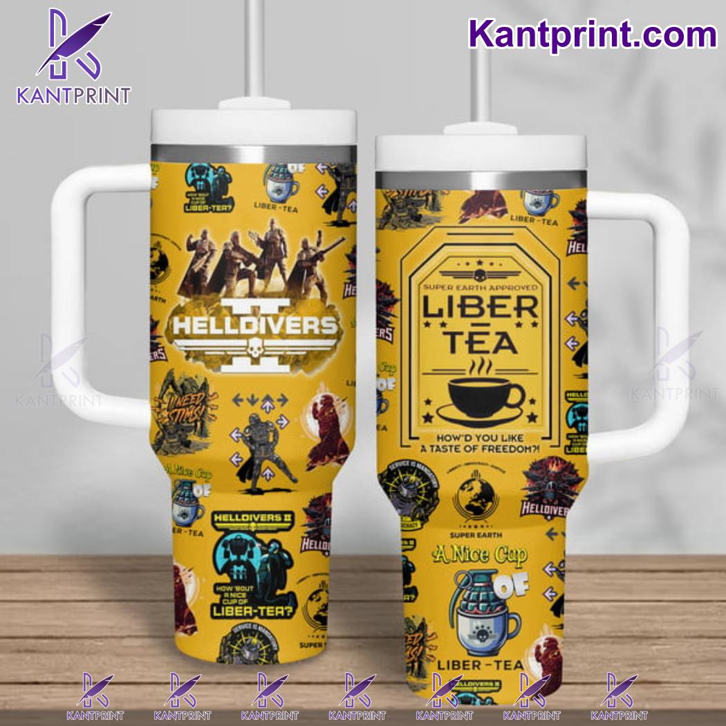 Helldivers Games Custom Stanley Quencher 40oz Stainless Steel Tumbler With Handle