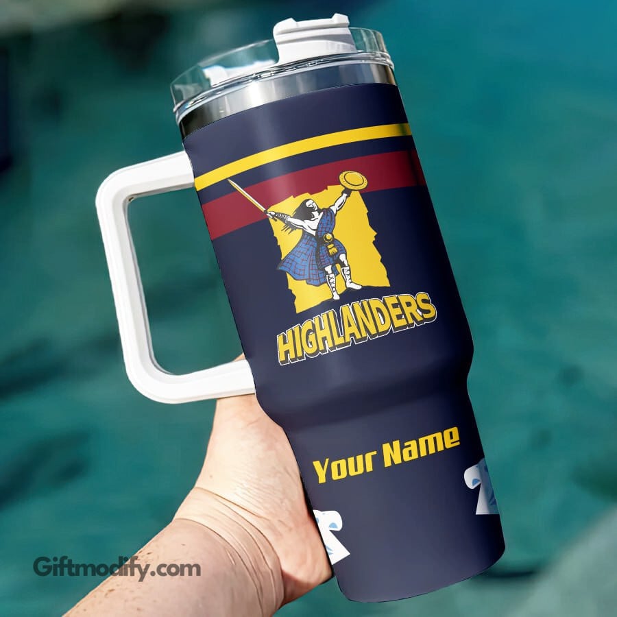Highlanders Super Rugby Custom Stanley Quencher 40oz Stainless Steel Tumbler With Handle