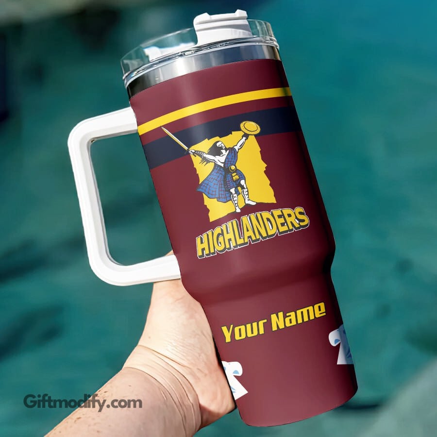 Highlanders Super Rugby Custom Stanley Quencher 40oz Stainless Steel Tumbler With Handle