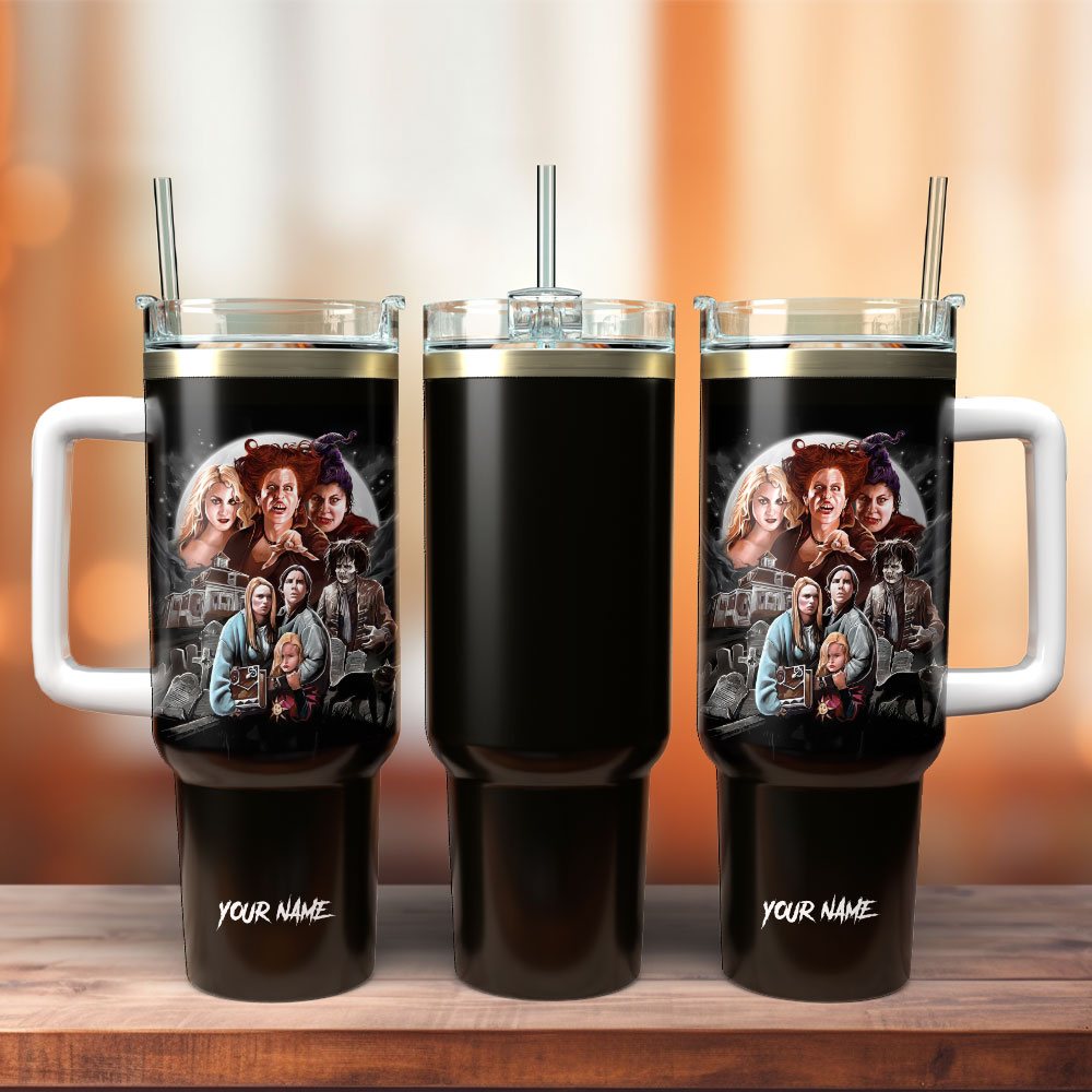 Hocus Pocus Movie Custom Stanley Quencher 40oz Stainless Steel Tumbler With Handle