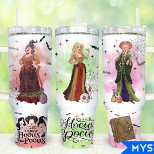 Hocus Pocus Movies Custom Stanley Quencher 40oz Stainless Steel Tumbler With Handle