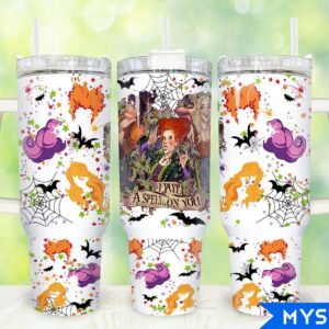 Hocus Pocus Movies Custom Stanley Quencher 40oz Stainless Steel Tumbler With Handle