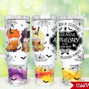Hocus Pocus Movies Custom Stanley Quencher 40oz Stainless Steel Tumbler With Handle