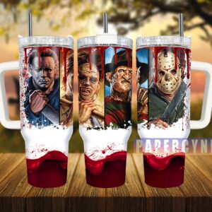Horror Characters Custom Stanley Quencher 40oz Stainless Steel Tumbler With Handle