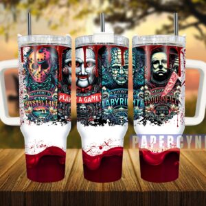 Horror Characters Custom Stanley Quencher 40oz Stainless Steel Tumbler With Handle