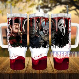 Horror Characters Custom Stanley Quencher 40oz Stainless Steel Tumbler With Handle