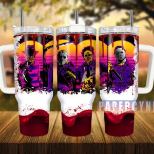 Horror Characters Custom Stanley Quencher 40oz Stainless Steel Tumbler With Handle