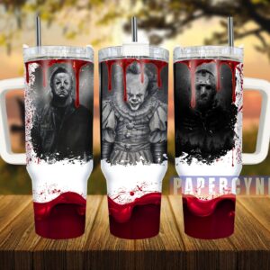 Horror Characters Custom Stanley Quencher 40oz Stainless Steel Tumbler With Handle