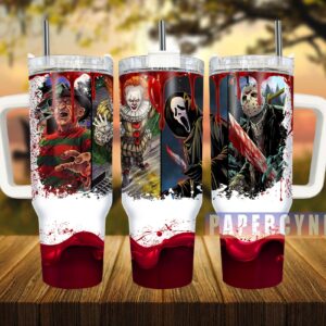 Horror Characters Custom Stanley Quencher 40oz Stainless Steel Tumbler With Handle