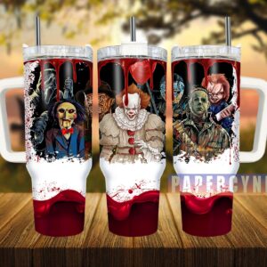 Horror Characters Custom Stanley Quencher 40oz Stainless Steel Tumbler With Handle
