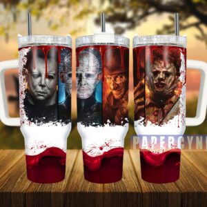 Horror Characters Custom Stanley Quencher 40oz Stainless Steel Tumbler With Handle