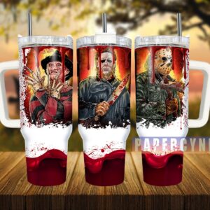 Horror Characters Custom Stanley Quencher 40oz Stainless Steel Tumbler With Handle