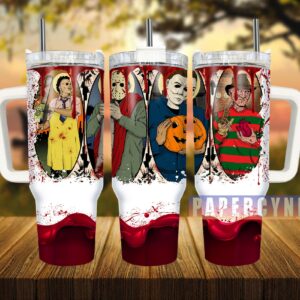 Horror Characters Custom Stanley Quencher 40oz Stainless Steel Tumbler With Handle