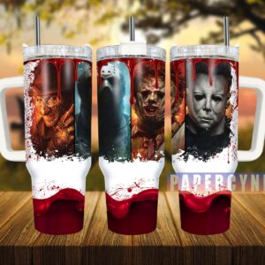 Horror Characters Custom Stanley Quencher 40oz Stainless Steel Tumbler With Handle
