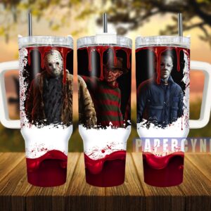 Horror Characters Custom Stanley Quencher 40oz Stainless Steel Tumbler With Handle