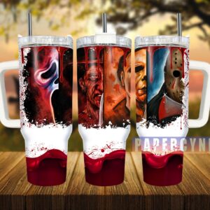 Horror Characters Custom Stanley Quencher 40oz Stainless Steel Tumbler With Handle