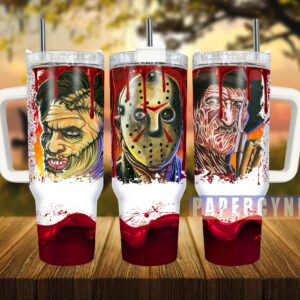 Horror Characters Custom Stanley Quencher 40oz Stainless Steel Tumbler With Handle