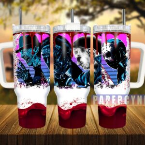 Horror Characters Custom Stanley Quencher 40oz Stainless Steel Tumbler With Handle