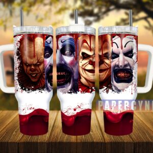 Horror Characters Custom Stanley Quencher 40oz Stainless Steel Tumbler With Handle