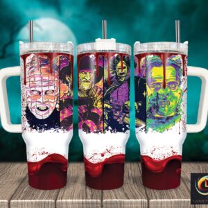 Horror Characters Movies Custom Stanley Quencher 40oz Stainless Steel Tumbler With Handle
