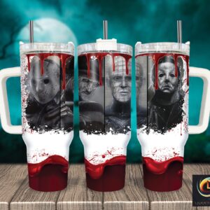Horror Characters Movies Custom Stanley Quencher 40oz Stainless Steel Tumbler With Handle