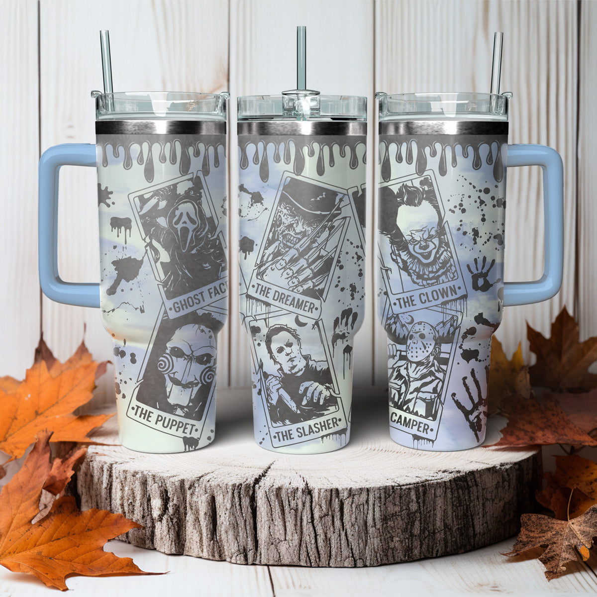 Horror Characters Movies Custom Stanley Quencher 40oz Stainless Steel Tumbler With Handle