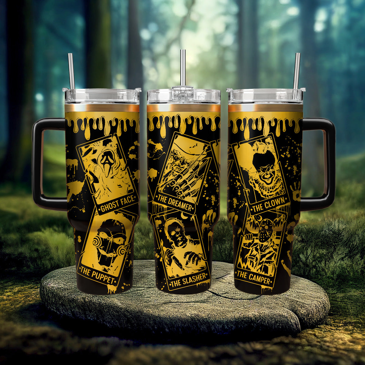 Horror Characters Movies Custom Stanley Quencher 40oz Stainless Steel Tumbler With Handle