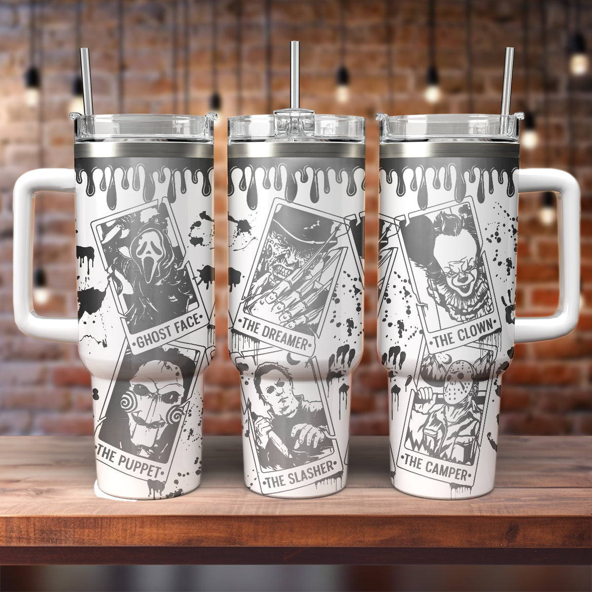 Horror Characters Movies Custom Stanley Quencher 40oz Stainless Steel Tumbler With Handle