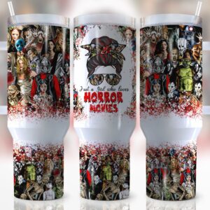 Horror Junkie Movies Custom Stanley Quencher 40oz Stainless Steel Tumbler With Handle