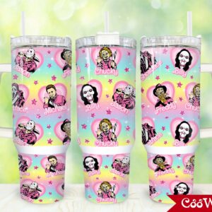 Horror Movies Characters Movies Custom Stanley Quencher 40oz Stainless Steel Tumbler With Handle