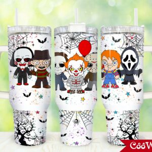 Horror Movies Characters Movies Custom Stanley Quencher 40oz Stainless Steel Tumbler With Handle