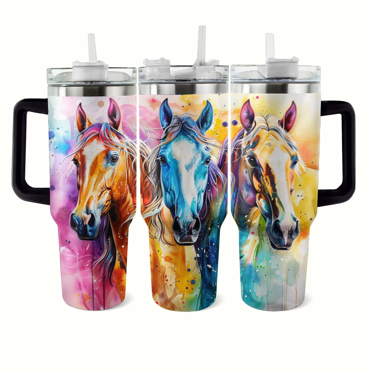 Horse Custom Stanley Quencher 40oz Stainless Steel Tumbler With Handle