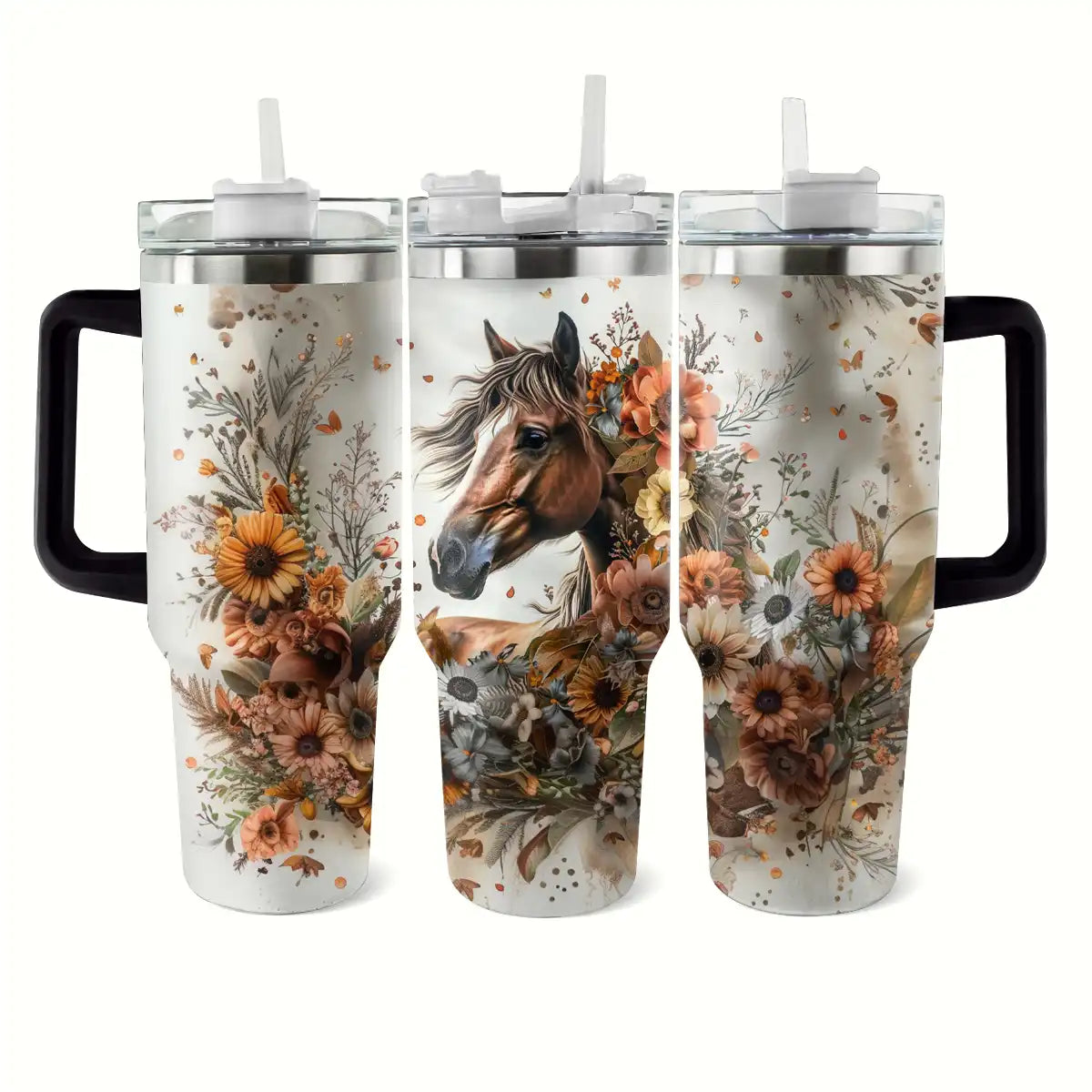 Horse Custom Stanley Quencher 40oz Stainless Steel Tumbler With Handle