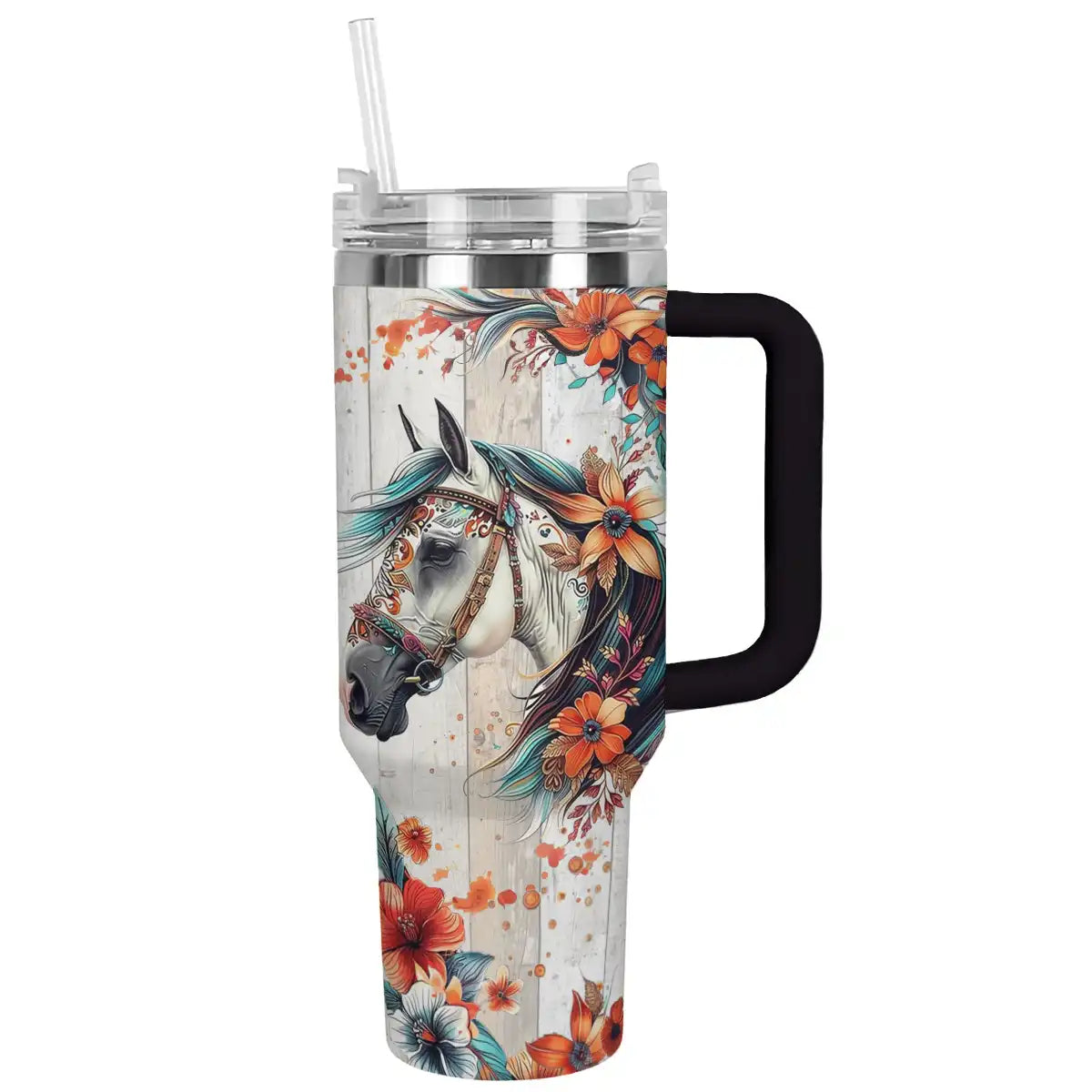 Horse Custom Stanley Quencher 40oz Stainless Steel Tumbler With Handle