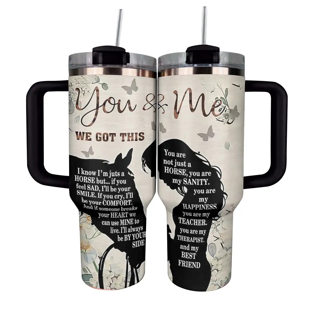 Horse Custom Stanley Quencher 40oz Stainless Steel Tumbler With Handle