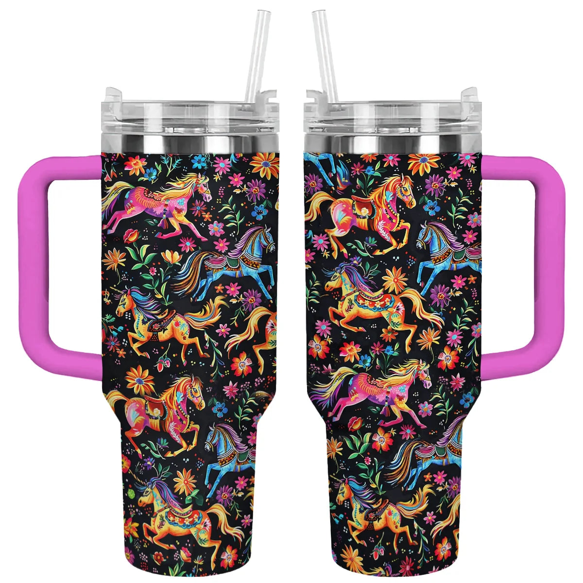 Horse Custom Stanley Quencher 40oz Stainless Steel Tumbler With Handle