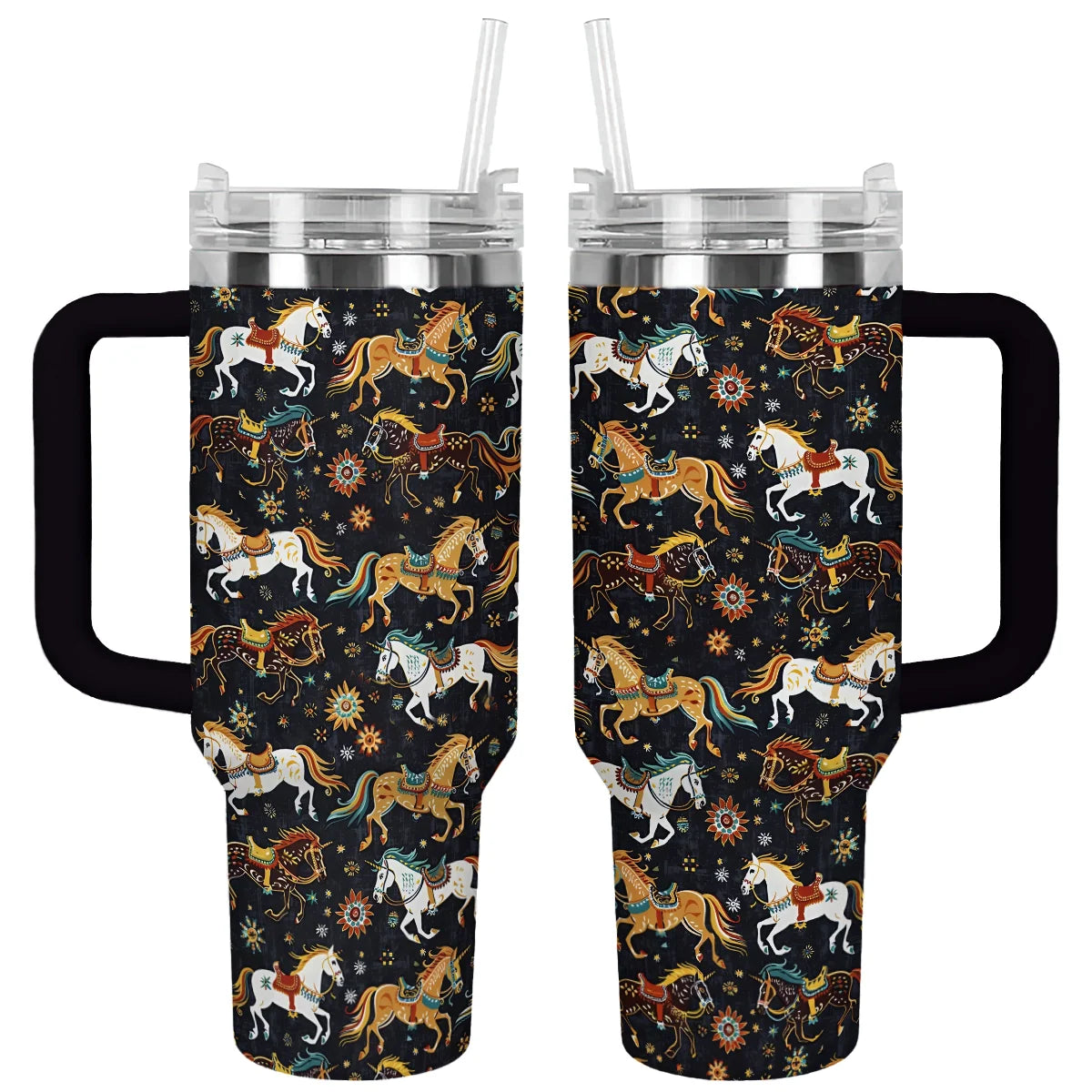 Horse Custom Stanley Quencher 40oz Stainless Steel Tumbler With Handle