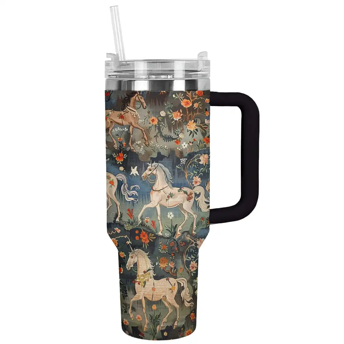 Horse Custom Stanley Quencher 40oz Stainless Steel Tumbler With Handle