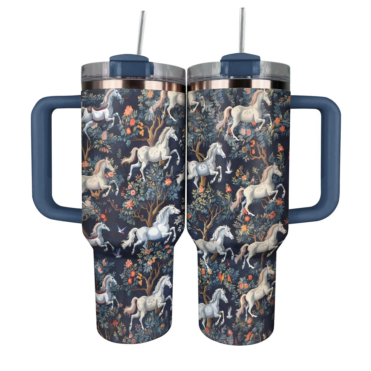 Horse Custom Stanley Quencher 40oz Stainless Steel Tumbler With Handle