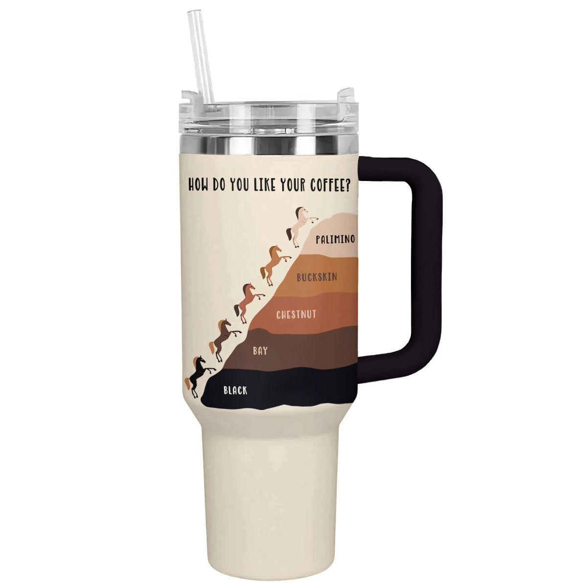 Horse Horse Lover's Coffee Custom Stanley Quencher 40oz Stainless Steel Tumbler With Handle