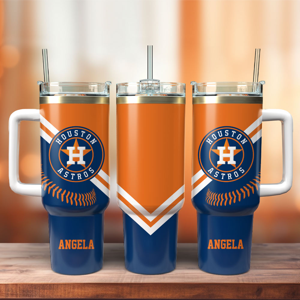Houston Astros Baseball MLB Sport Custom Stanley Quencher 40oz Stainless Steel Tumbler With Handle