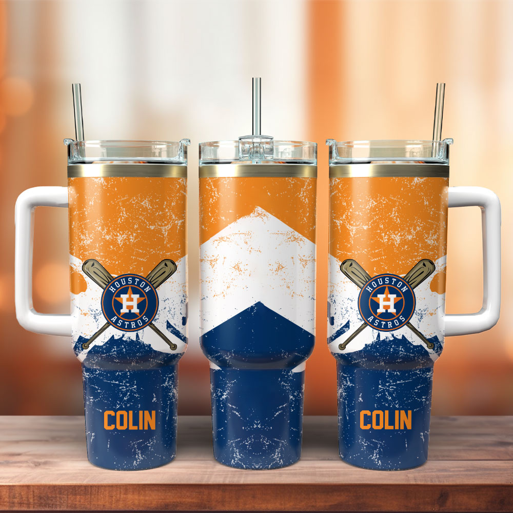 Houston Astros Baseball MLB Sport Custom Stanley Quencher 40oz Stainless Steel Tumbler With Handle
